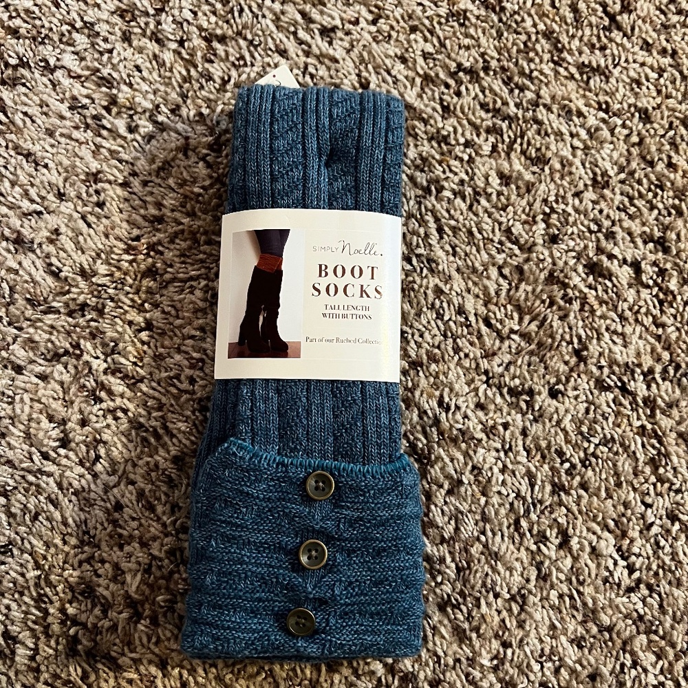 NWT Boot Socks, Tall Length, Blu